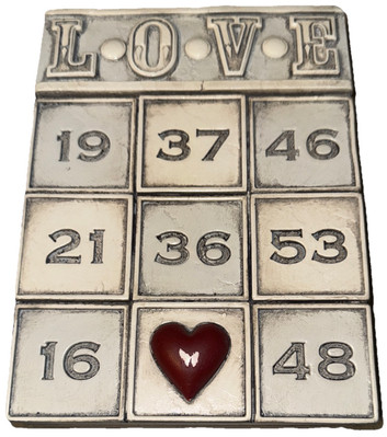 Sid Dickens T-463 L-O-V-E Memory Block Tile Love Red Nick In Heart
