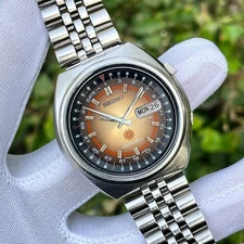 Vintage Seiko Advan Auto JDM "Perpetual" Sunflare Orbit Sunburst Watch 7019-6050