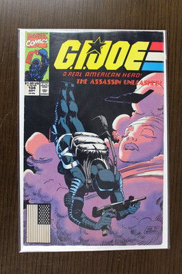G.I. Joe A Real American Hero #104 Direct Marvel 1990 Snake Eyes Cobra Comic