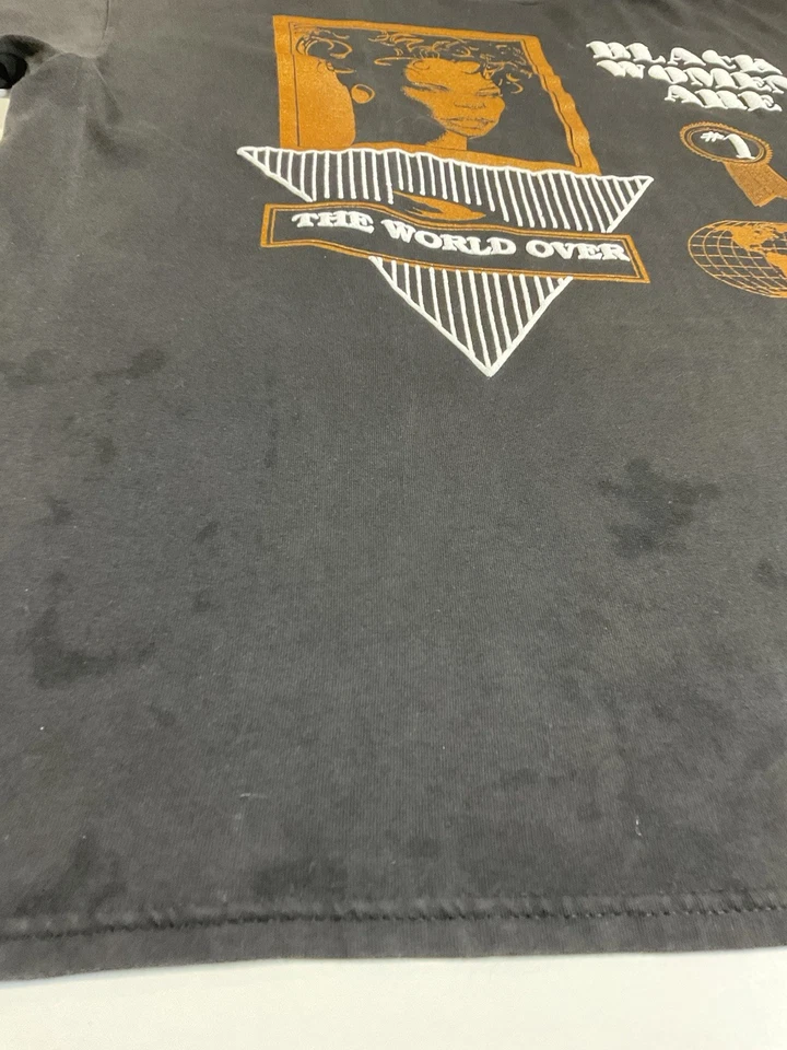 Camiseta Vintage Negra Mujer Are #1 Talla XL Negra Historia Puff Estampado Hip Hop Años 90 Foto 4 de 4