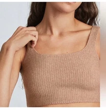 EVERLANE Sweater Tank Top Small Camel NEW Crop Top Ribbed Knit Soft Cozy Wool