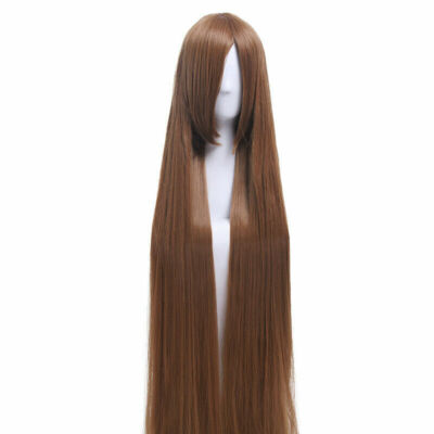 New 200CM Long Brown Fashion Straight Wigs Cosplay Party Wig
