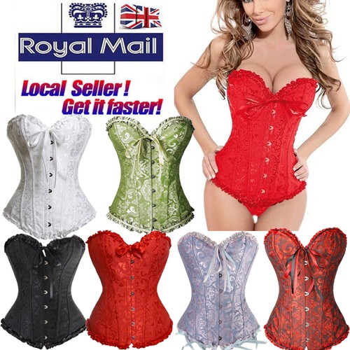 Women Sex Black Corset Dress Bustier Lingerie Costum Slim waist Trainer Cincher - Picture 3 of 42