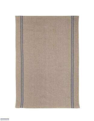 Charvet Éditions Geschirrtuch ''Country'' (blau), Natur gewebtes Leinen. Frankreich.
