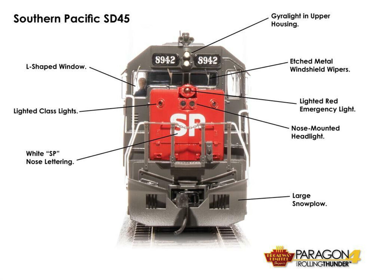 Broadway 4294 HO Scale SP EMD SD45 Bloody Nose Paragon4 Broadway 4294 HO Scale SP EMD SD45 Bloody Nose Paragon4
