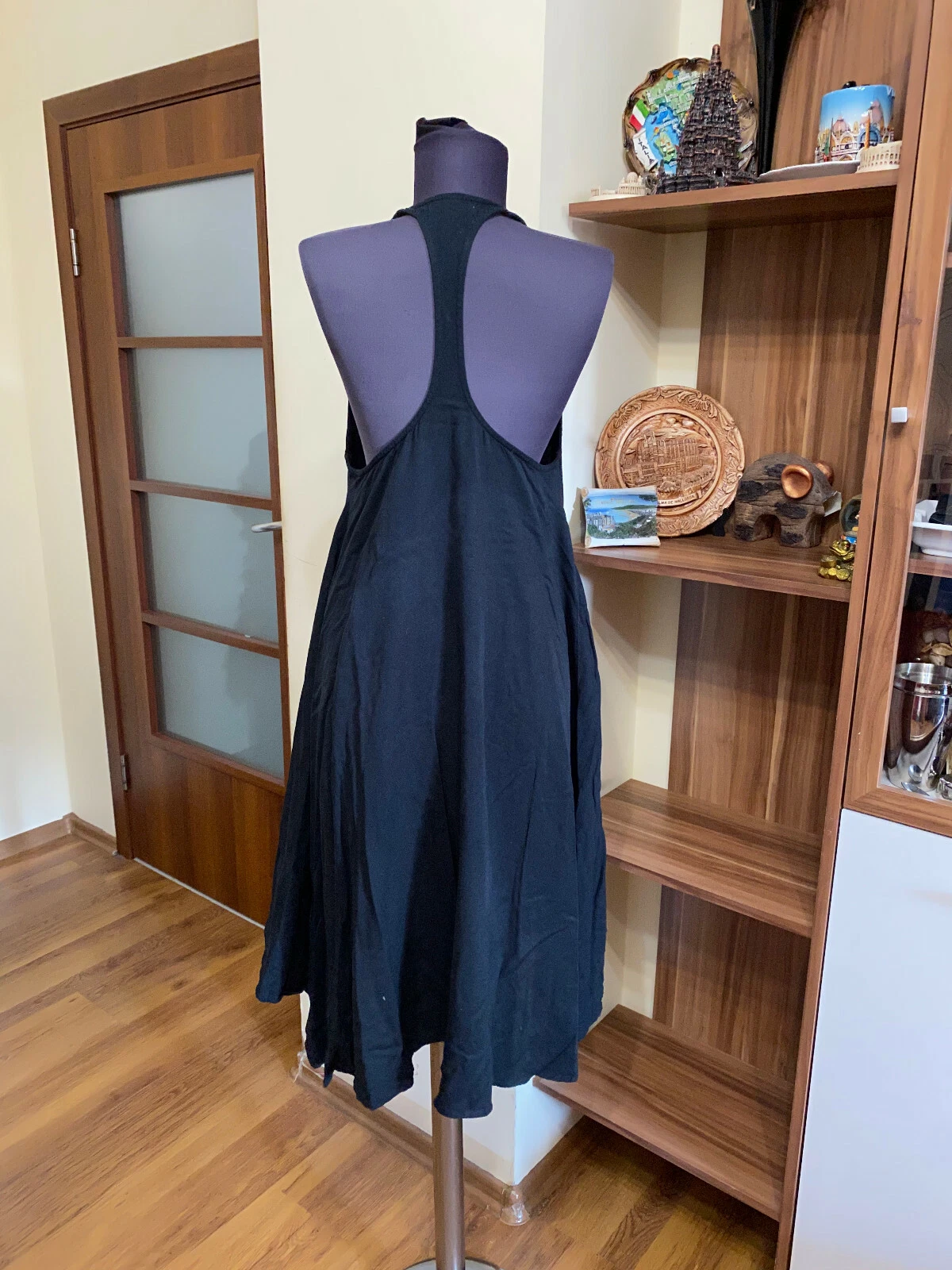 ACNE STUDIOS ABITO MODAL ACNE JERSEY NERO RACER SCHIENA SVASATA TENDA MANICO TAGLIA 36