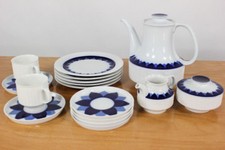 Thomas Porzellan Kaffee Service Arcta Blau Konvolut Richard Scharrer 16teilig