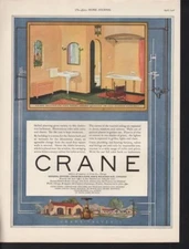 1926 CRANE PLUMBING FIXTURE BATHROOM SINK HOUSEHOLD DECOR SPANISH AD 14769