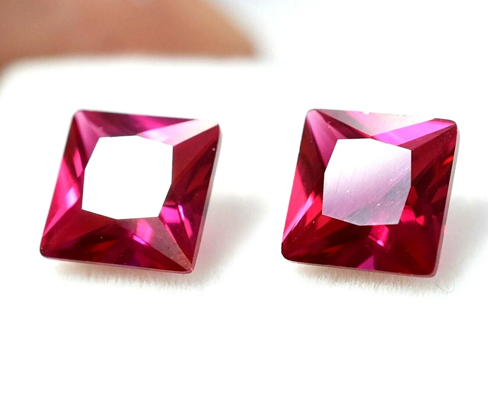 4.30 Ct Natural Red Ruby Pair For Jewelry GGL Certified (7 x 7 mm) Treated Gems - Image 4 of 4
