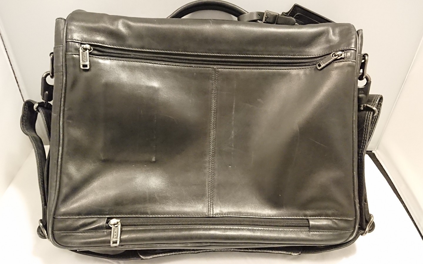 TUMI Mens Leather Laptop Briefcase Work Travel Brief … Gem