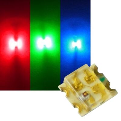 10 RGB SMD LEDs 0605 / 3-Chip LED rot-grün-blau 0603 STEUERBAR Smds MULTICOLOR