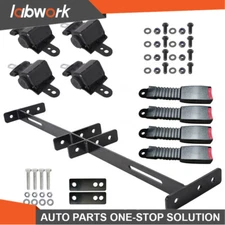Labwork Seat Belts&Bracket Kit For EZGO Yamaha Club Car 4 Retractable Golf Cart
