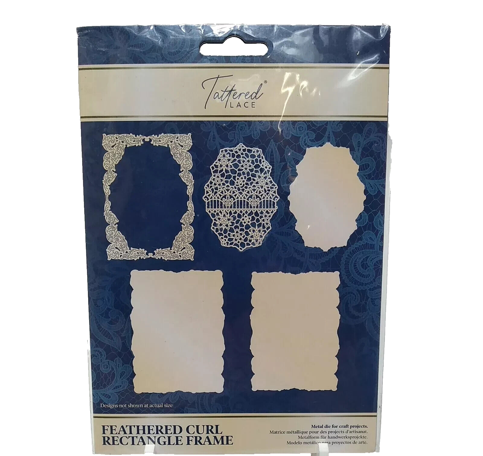 Tattered Lace Feathered Curl Rectangle Die Set (719276)