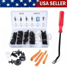 Retainer Clips Body Bumper 100PCS Rivet Retainer Trim Molding Push Pin Clips kit