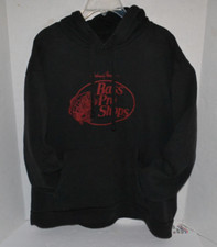 Bass Pro Shops Johnny Morris Hoodie Pullover Sweatshirt Size XL Black