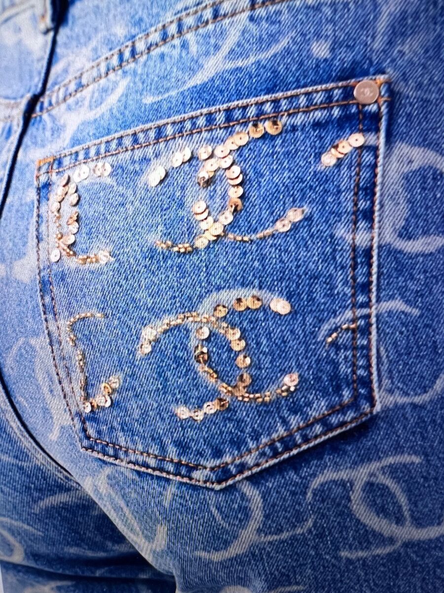 Chanel 23-2024 NEW TAGS LIGHT BLACK CC LOGO JEANS PANTS CC Chanel 23-2024 NEW TAGS LIGHT BLACK CC LOGO JEANS PANTS CC