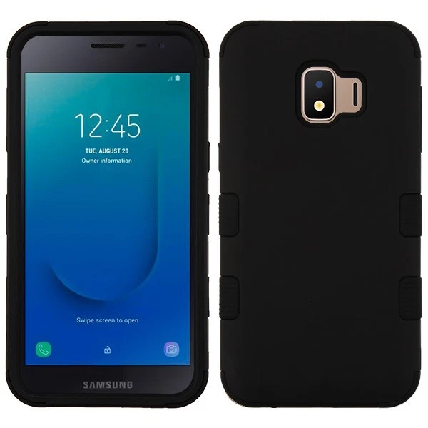 Funda HÍBRIDA para Samsung Galaxy J2/pura/núcleo con armadura de impacto cubierta de goma NEGRA Foto 2 de 4