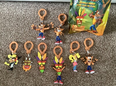 Crash Bandicoot Sammlerstück Schlüsselring Rucksack Clip Aufhänger 3D wählen Sie Ihre Figur