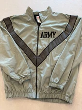 Vintage Army Windbreaker Men's Large Gray Full Zip Mesh Lined Jwod Skillcraft