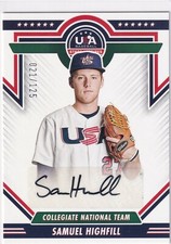 Samuel Highfill 2022 Panini Stars & Stripes USA Black Auto CNTS-SH,  021/125 BBB