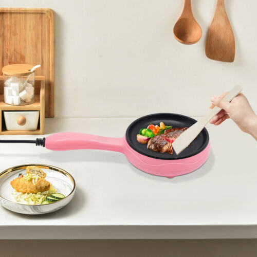 Sartén de cocina eléctrica de 6 pulgadas, sartén eléctrica antiadherente, mini sartén rosa - Imagen 15 de 17