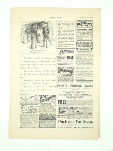 1891 Bunnell Chinese Opium Den Gamble Nast Skeleton Demon Engraving Once A Week - Picture 10 of 10