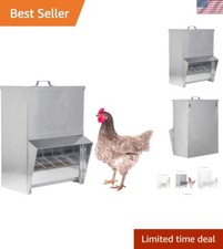 Automatic Chicken Trough Feeder - 25LB Capacity, Waste-Free Weatherproof