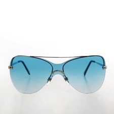 Teal Blue Mono Lens Vintage Sunglasses - Pilar