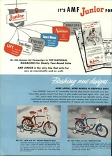 1954 PAPER AD 4 PG AMF Junior Tow Trike Sky Jack & Jill Sidewalk Bike Bicycle 