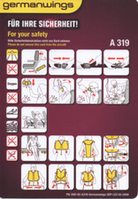 # Safety Card - ex GERMANWINGS - A 319 - 05-2009 - SELTEN geworden !!!!!!!!!!!!!