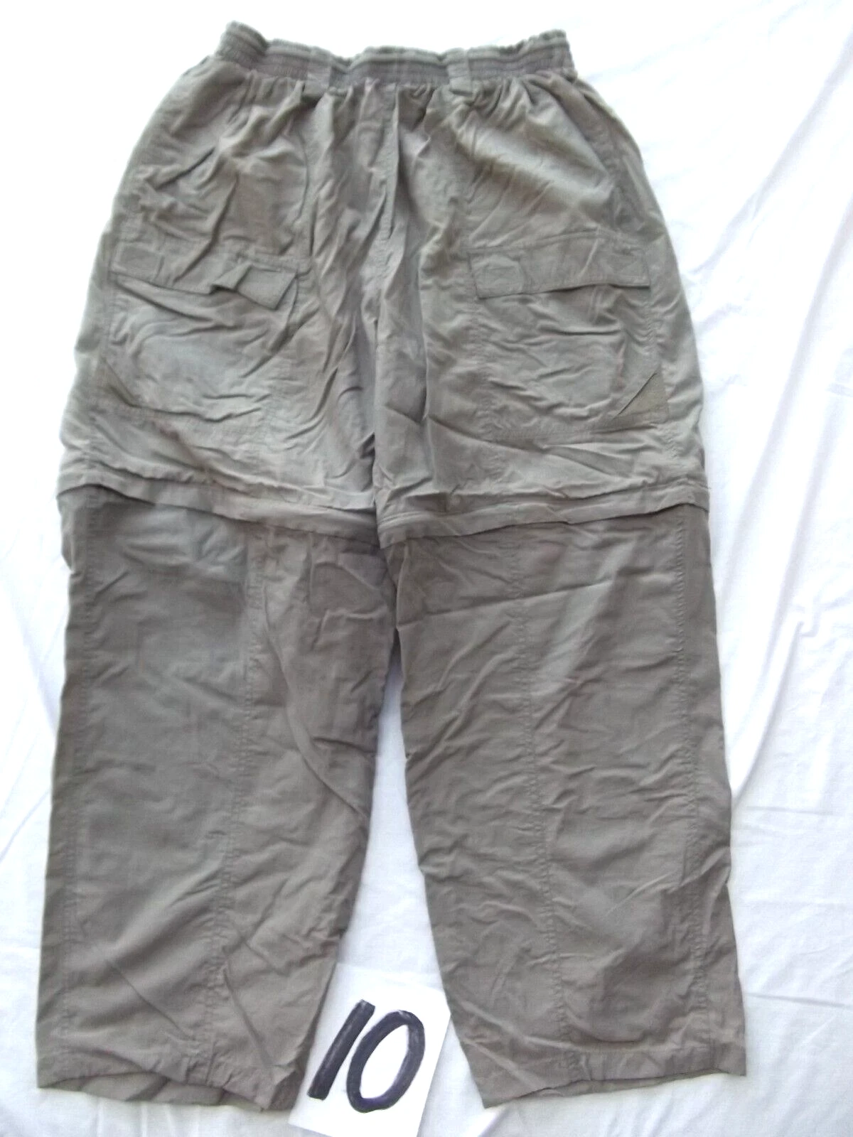 Columbia cargo pants nylon convert zip off 9in shorts XL PFG elastic waist MINT