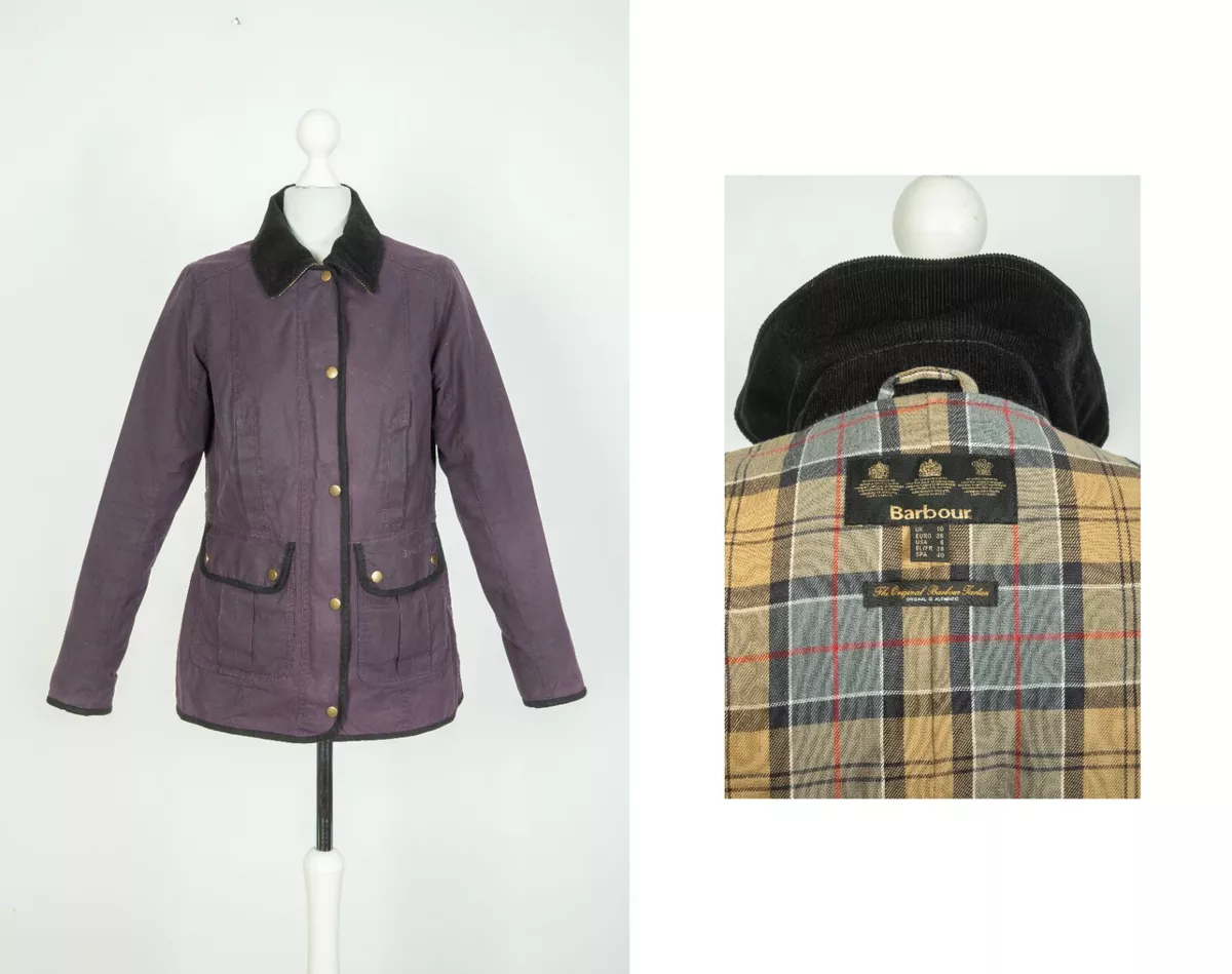 Ladies Barbour Classic Anglesey Burgundy Wax Cotton Jacket Size UK