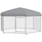 Large Dog Pen UV Resistant Pet Cages Heavy Duty Steel Door Lock Animals Crate