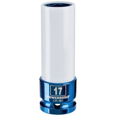 Powerbuilt 1/2 Inch Drive x 17 MM Thin Wall Color Lug Nut Socket - 941039