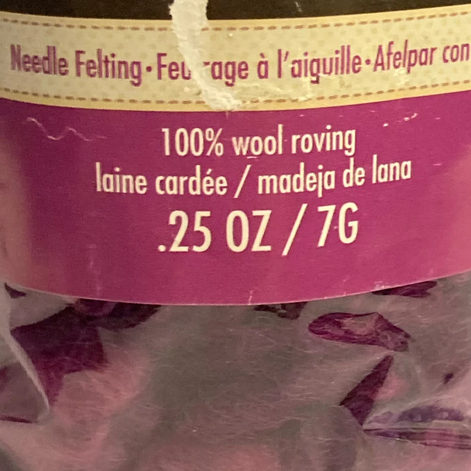 Dimensions FeltWorks 100% Wool 25 Purple Curly Roving .25oz Needle Felting Craft - Image 4 of 4