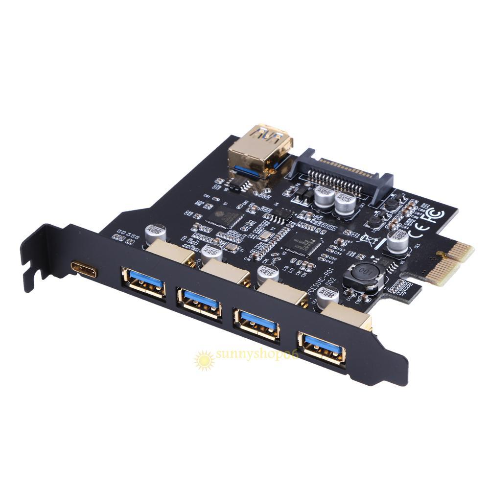  PCI-E to USB 3.1 type-c 4 Port PCI Express Expansion Card 19-Pin Power 5Gbps - Picture 2 of 8