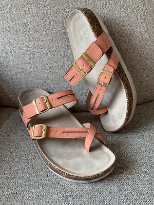 Abeo Lily Slides Thong Sandals Coral Canyon Sunset Size US Metatarsal  arch