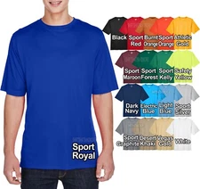 Mens Moisture Wicking T-Shirt Dri Fit Performance Tee UV 40+ Sun Protect XS-6XL