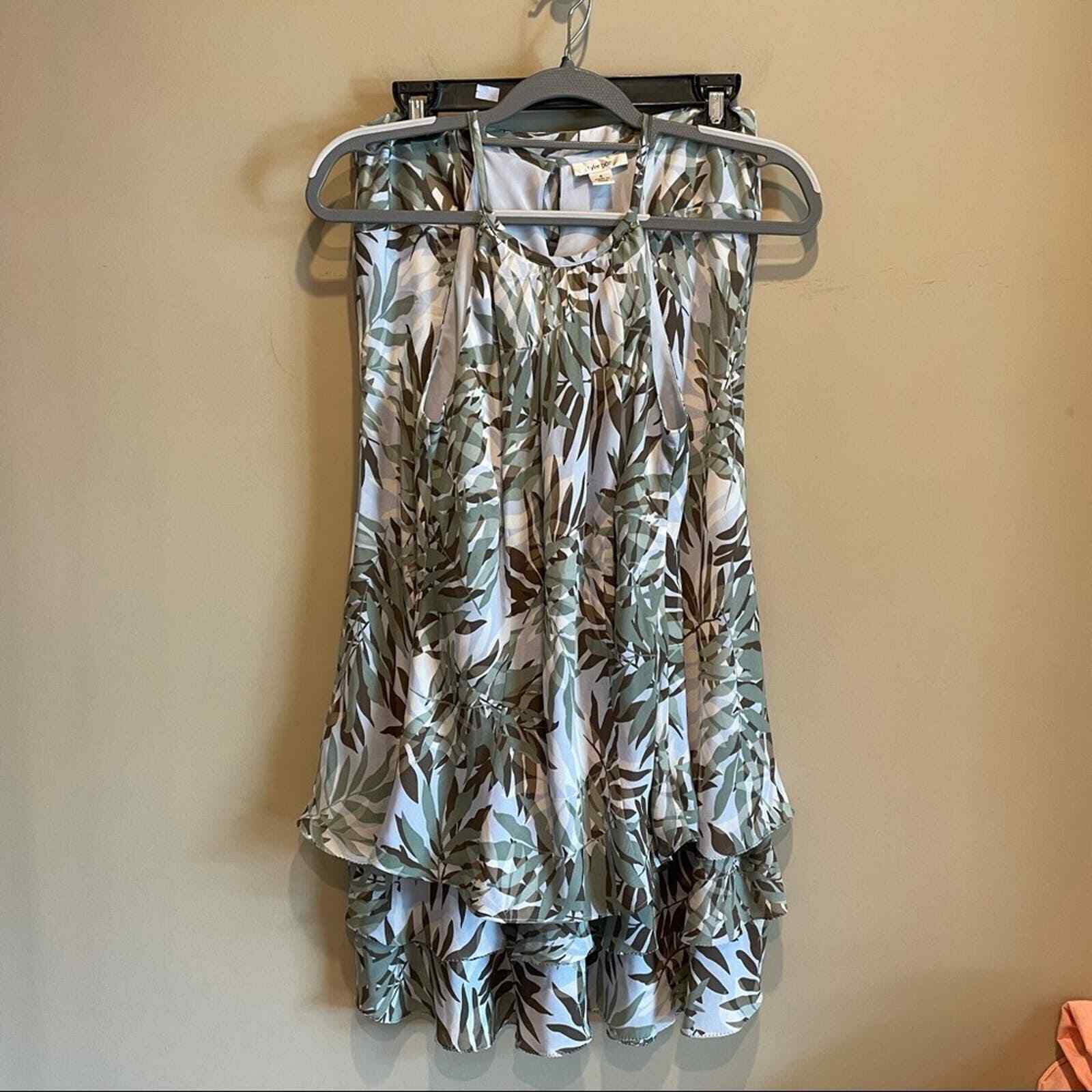 tyler boe 100% Silk Dress tropical leaf print 6 - image 3