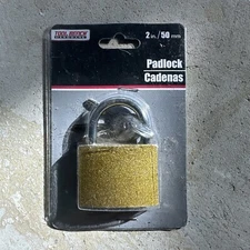 2" Inch Padlock  -Tool Bench Hardware Brass and Steel Lock with 2 Keys