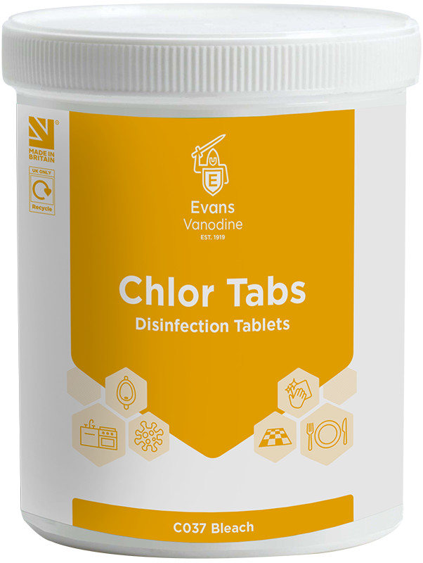 Evans Chlor Tabs Effervescent Tablets Tub of 200