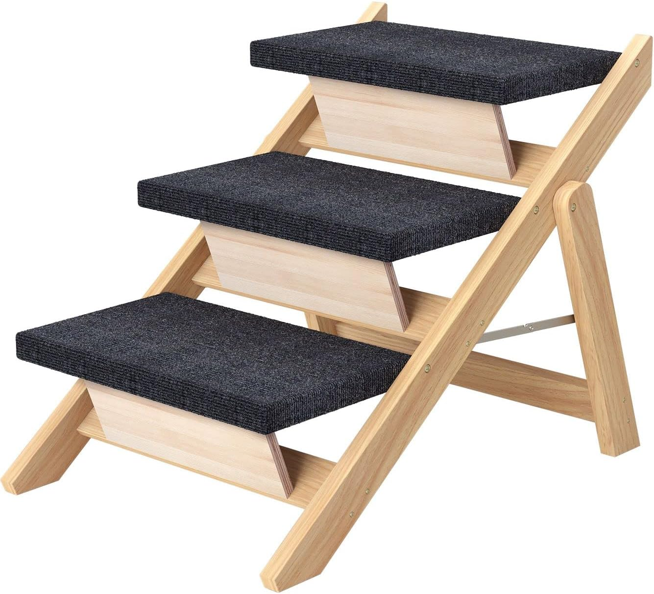 Pet Stairs/Steps, Medium Dogs Steps for High Beds, Sofa, Couch, Car, 2-In-1 Fold