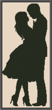 Loving Couple Silhouette Counted Cross Stitch Chart No. 35-11