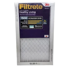Filtrete 3M Ultra Allergen Healthy Living Air Filter 12x20x1 Level 1500 (2-Pack)