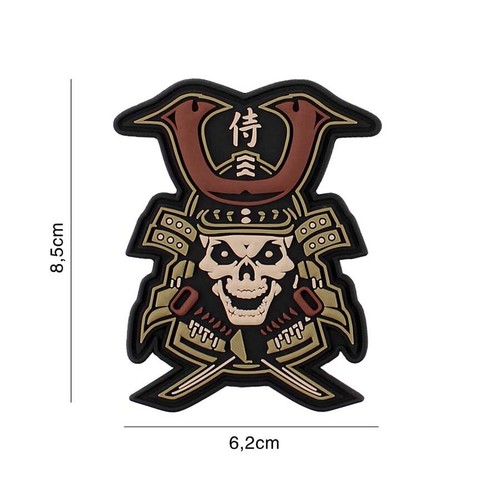 Morale Patch 3D PVC Rubber Samurai Warrior Skull Hook and Loop, Japan. - Picture 4 of 4