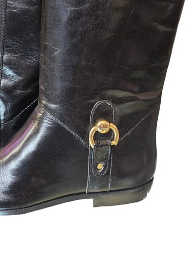 Vintage New black Leather Aigner Women's Boots Size 5 M - Picture 3 of 22