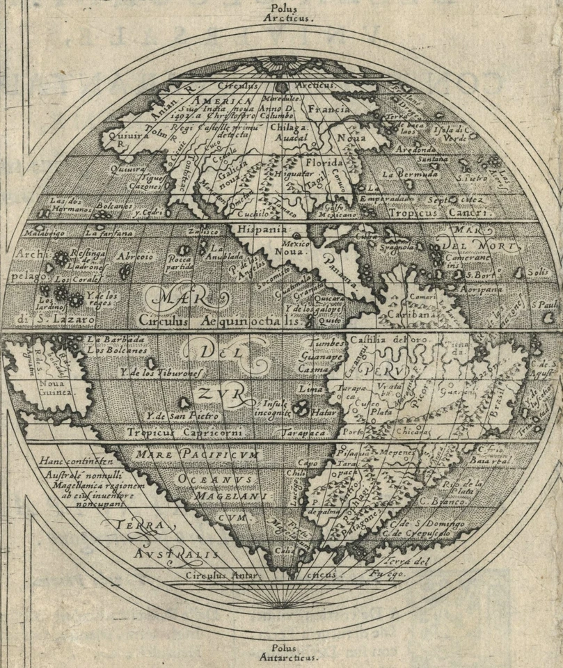 Antique Map "Orbis Terrae Compendiosa Descriptio" (World Map) G. Rosaccio, 1598 - Image 3 of 4