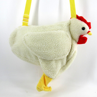Chicken Handbag Fluffy Fleece Hen Crossbody Lined Pouch Purse Plush Bag