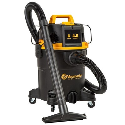 Vacmaster Professional 6 Gallon 4.5 Peak HP Wet/Dry Vacuum with Self-Cleaning...