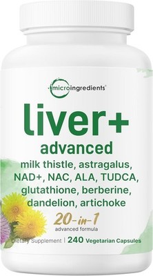 NEW Liver Advanced+, 240 Veggie Capsules | 20-in-1 Complex with Milk Thistle